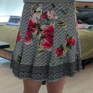 White House Black Market Floral Skater Skirt